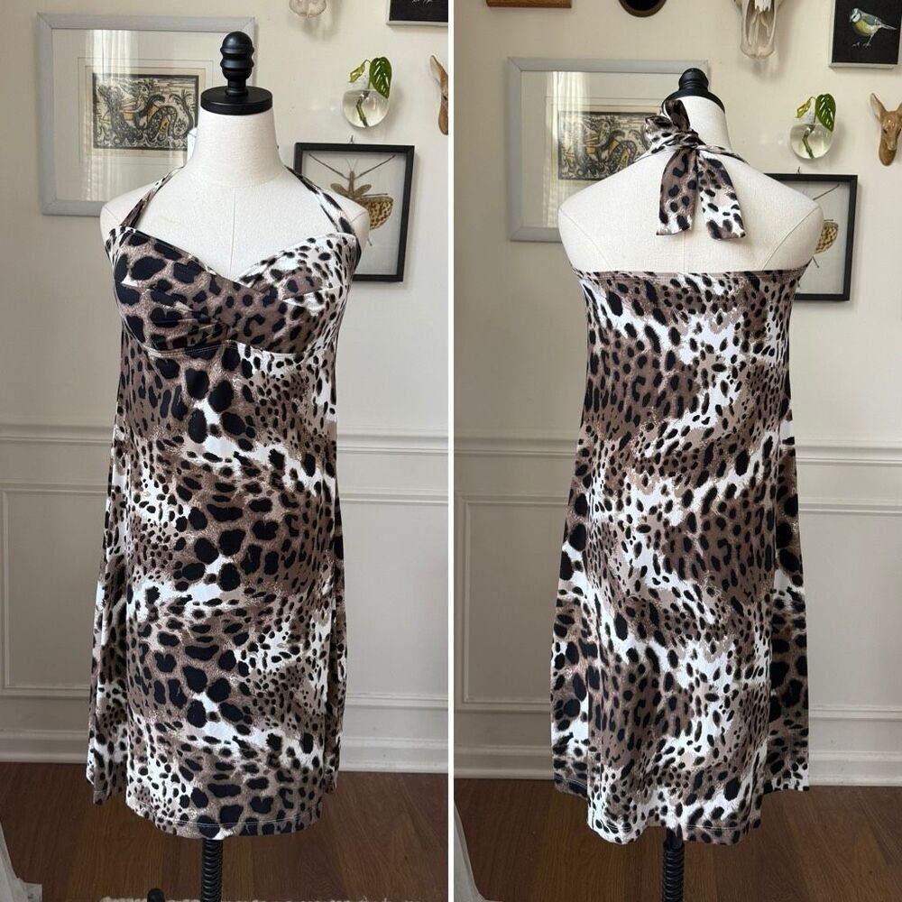 Tommy Bahama Swim Dress Halter Leopard Print $168 L